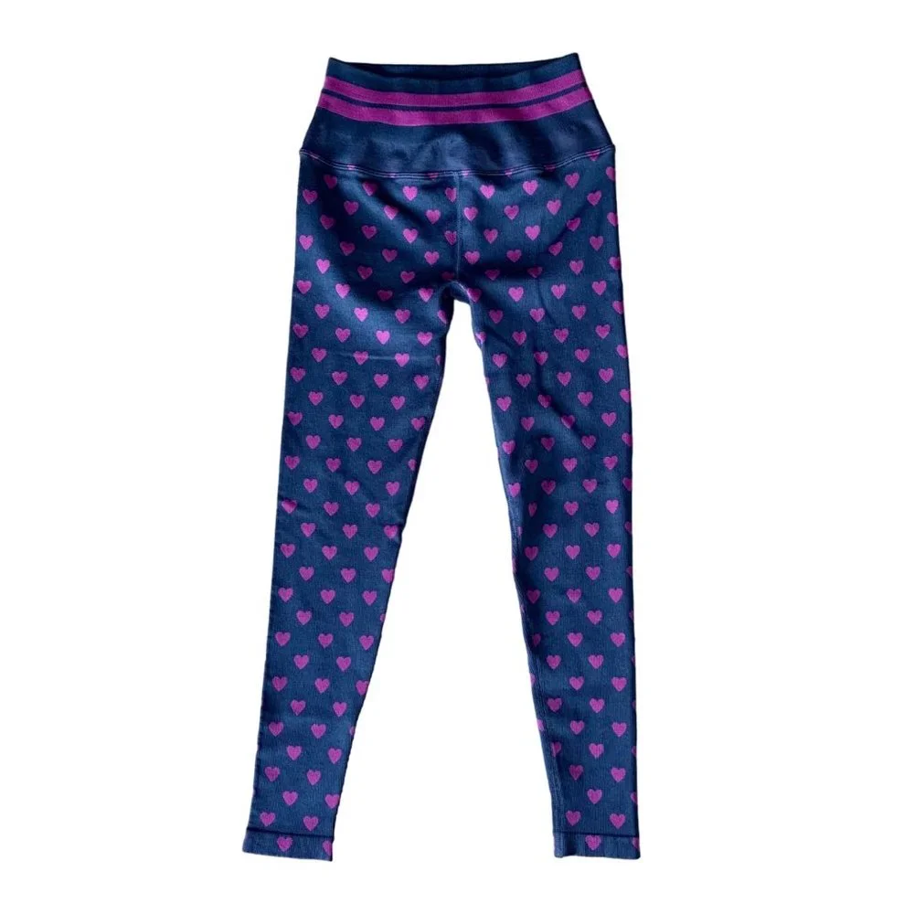 SPIRITUAL GANGSTER Womens Heart Leggings XS S Purple Loveheart Sculpt Legging - Picture 2 of 8